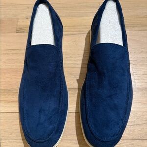 Old Money Men's Navy Suede Loafers